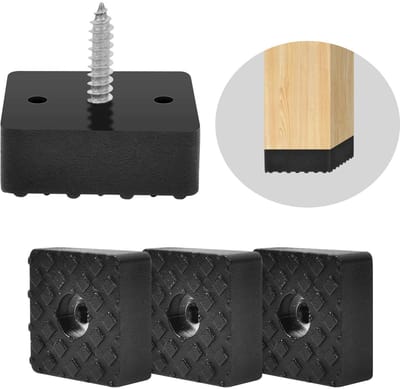 Ryoudavell - Rubberen Meubelpoten - 20 Stuks - Vierkante Rubberen Voetdoppen voor Tuinstoelen - Geschikt voor Alle Soorten Meubels - Antislip - Houden Natte Vloeren Tegen & Beschermen Meubels