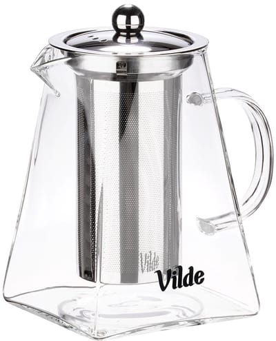 Vilde Tea - Theepot met filter - Borosilicaatglas - Roestvrij staal - 920 ml