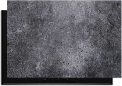 KitchenArt - Midnight Concrete – Inductie Beschermer - 80x52 cm - Kookplaat Beschermer - Luxe Afdekplaat Inductieplaat - Anti-slip & Oprolbaar - Beschermmat Inductiekookplaat