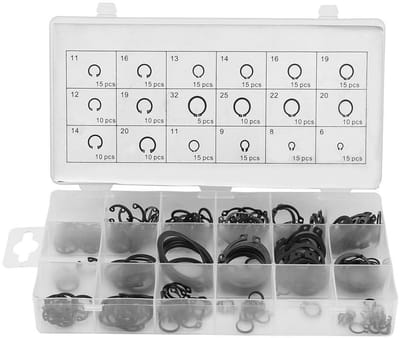 SPHProducts - Retaining Rings - Retaining Clips - 225 Stuks - Met Opbergdoos - Diverse Maten - Geschikt voor Binnen en Buiten - DIY Projecten