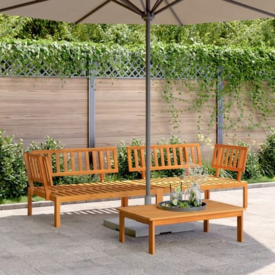 vidaXL Tuinhoekbanken 2 st pallet massief acaciahout