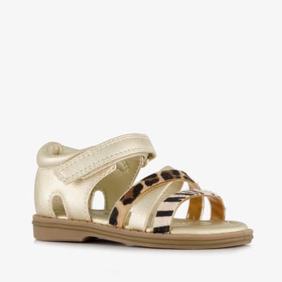 Blue Box meisjes sandalen met dierenprint goud - Maat 20
