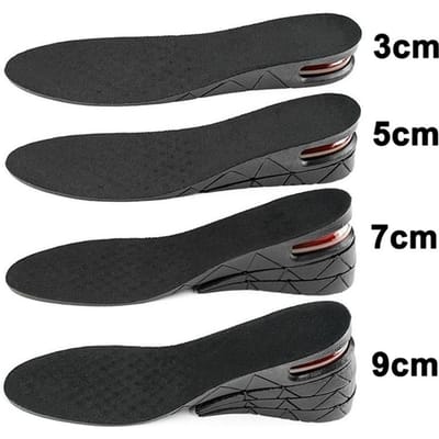 Semelles Augmentant la Taille Coussin d'Air Semelles Élévatrices pour Chaussures Kits d'Élévation Inserts Pour Hommes Femmes Semelles Plus Hautes 3-9 cm Hauteur Variable 3CM noir