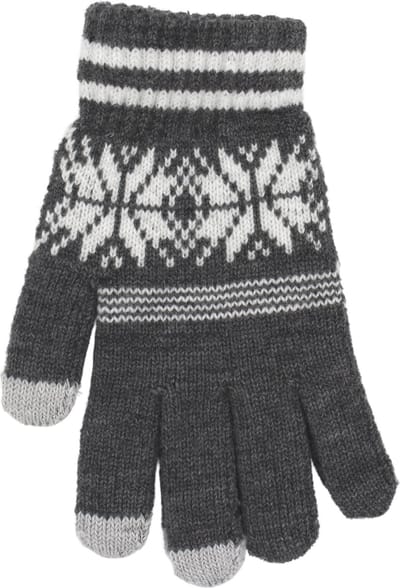WP handschoenen heren winter - handschoenen dames winter - Touchscreen - Donkergrijs - Winterpatroon