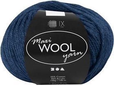 Creativ Company wolgaren blauw - Maxi bol 100g voor breien en haken.