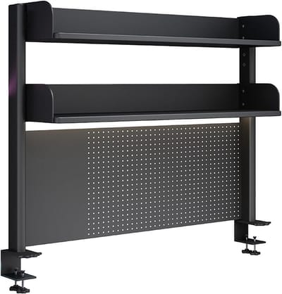Bureau Organizer Plank - Desktop Rek - Werkruimte Organiseren - Klem-op Systeem - Tot 103 cm - Zwart
