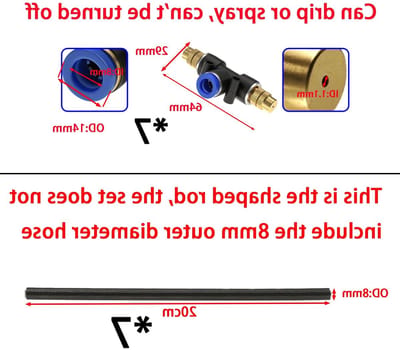 Verstelbare 360° T Type Dubbelkop Spray Nozzle Set met 8mm Snelle Ontgrendeladapter voor Tuin, Irrigatie en Gazonsystemen
