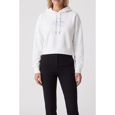 Calvin Klein Long Sleeve French Terry Graphic Bright White Taglia: XS | Felpe con cappuccio Outlet | Donna | Bianco
