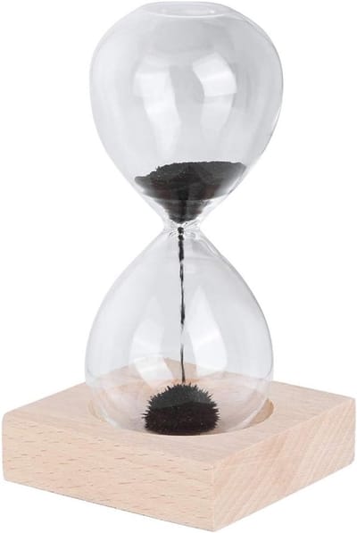 Zandloper van Glas met Magnetische Basis - Decoratieve Zandtimer voor Thuis en Kerstcadeau, Perfect voor Bureau en Interieur