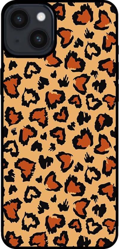 Smartphonica Telefoonhoesje voor iPhone 14 Plus met tijgerprint - backcover met panterprint - Bruin geschikt voor iPhone 14 Plus
