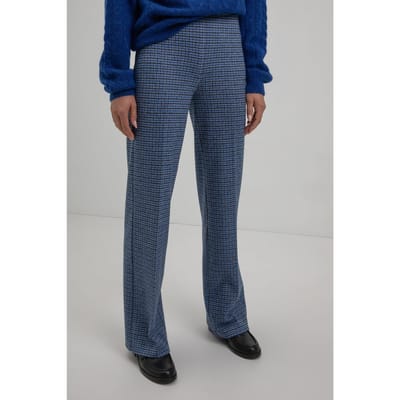 Josephine & Co Kyano Pants Navy Check Size: 34 | Wide-Leg & Flared Pants Outlet | Dames | Blauw