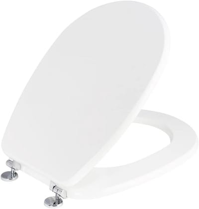 Wc-bril wit hoogglans MDF 35,8 x 46 cm verstelbare scharnieren