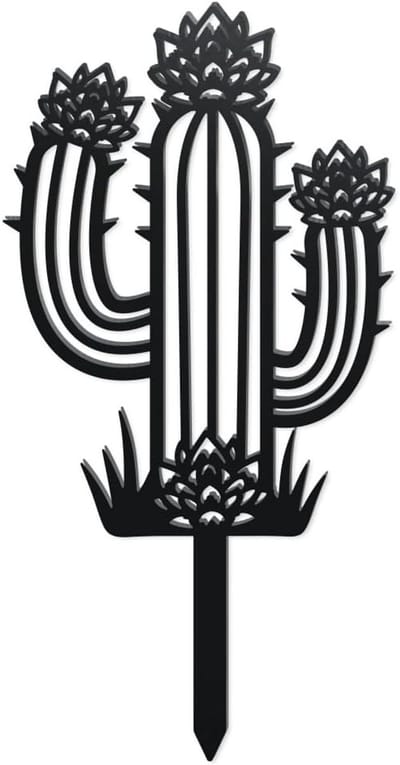 Decoratieve Metalen Tuinstekers in Cactushouding - Tuindecoratie voor Buiten