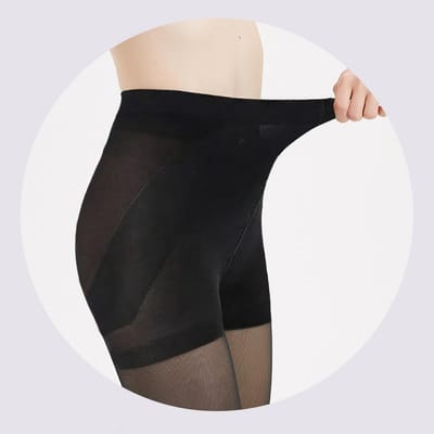 Tummy control transparante panty’s voor dames maat 40D, hoge taille en versterkte tenen voor extra comfort