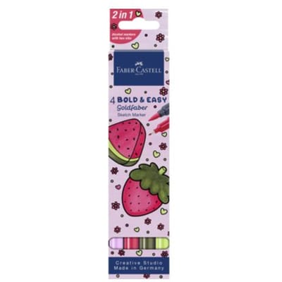 Faber-Castell sketchmarkers - Bold&Easy I Goldfaber - World of Fruit - set 4 stuks - FC-164816
