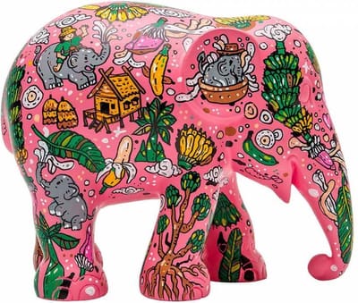 Puang Chompoo 15cm  Handgemaakt Olifantenstandbeeld