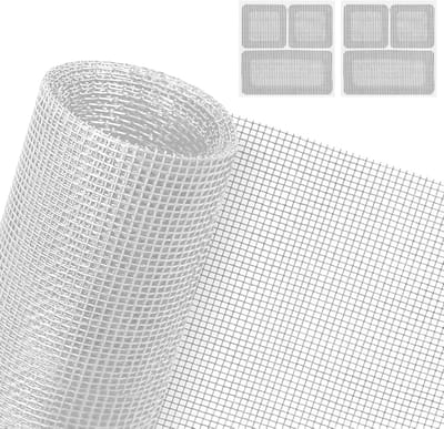 Thijox - Vliegengaas voor Ramen en Deuren 150x180 cm, Muggennet Zelfklevend, Verstelbaar, Zonder Boren, Wit, Inclusief Reparatie Patches