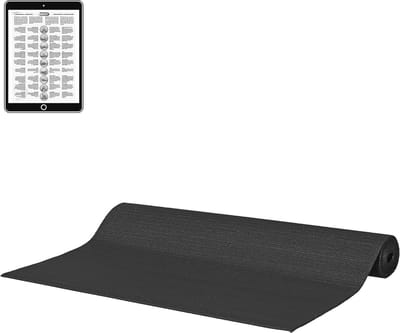 Compacte Pilatesmat 173 x 61 x 0,3 cm - Ideaal voor Onderweg, Antislip Sportmat met Oefeningen