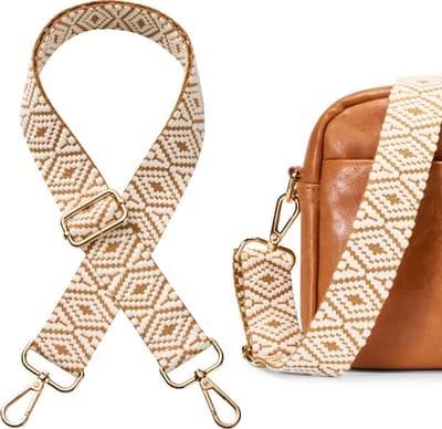 YONO Tassenriem Schouderriem - Schouderband voor Tas - Verstelbaar - Bag Strap Crossbody - Lichtbruin