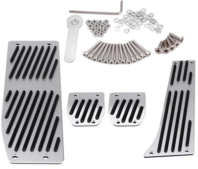 SPHProducts - Car foot pedal - Pedalen set - Aluminium - Voetsteun - Zilver en zwart