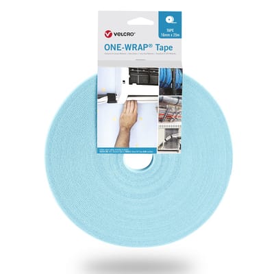 VELCRO® One Wrap® Klittenband - 10 mm breed - 25 meter - Turquoise