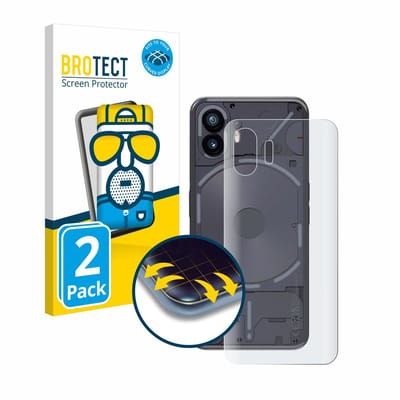 BROTECT - Screenprotector voor Nothing Phone (2) (Achterkant) - Folie Beschermfolie matte volledig dekking 2 Stuks