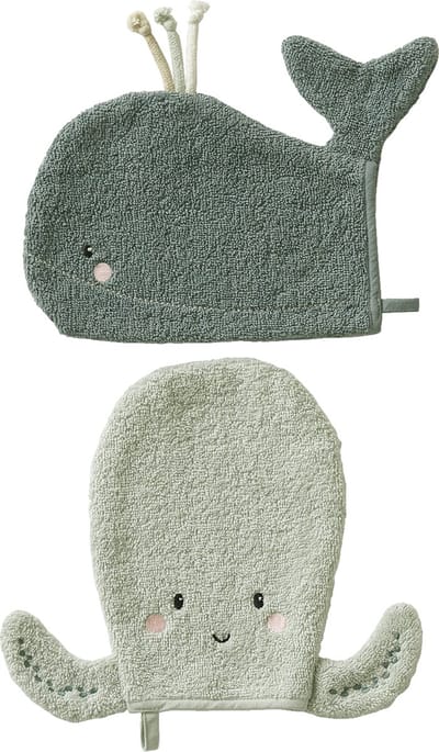 Vertbaudet Set sous l'océan - 2 washandjes