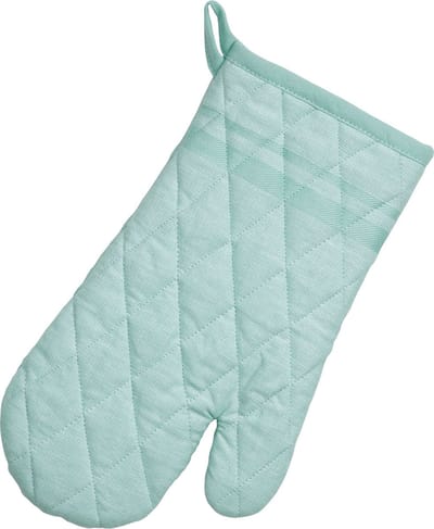 Ovenwant, Ovenhandschoen, Set van 4 Stuks, Katoen, Aquablauw met Streep, 31 x 18 cm - Kela | Tia