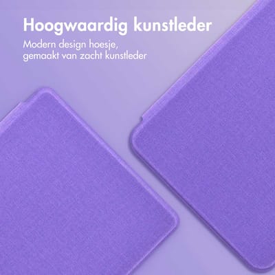 imoshion Canvas Sleepcover Bookcase voor de Amazon Kindle (2024) / Amazon Kindle (2022) 11th gen - Paars