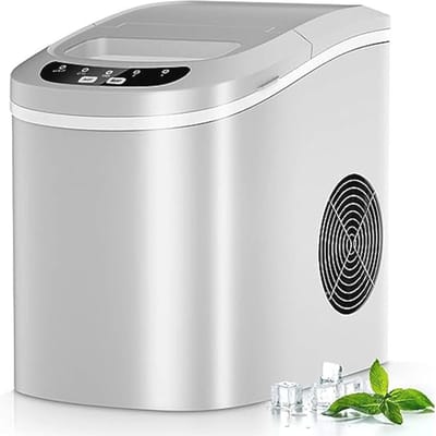 IJsblokjesmachine voor Thuis - 12 kg IJs per Dag, 2 Maten IJsblokjes, Snelle Bereiding in 6-13 Minuten, 2,2 L Waterreservoir, Ideaal voor Thuis en Bedrijf