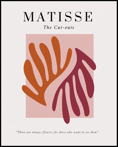 Poster Henri Matisse - Cut-outs - Oranje - Roze - Art Print - 50x40 cm