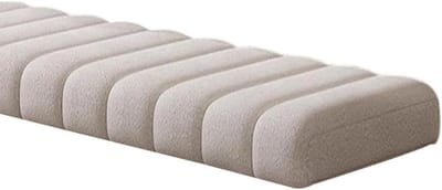 Bank Kussen - Zitkussen Outdoor - Buiten Ontspannen - Antislip Bodem - 120x40 cm - Wit