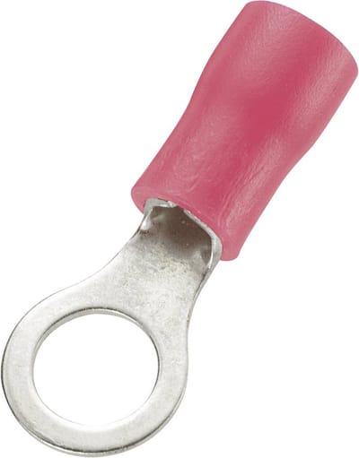 TRU COMPONENTS 746048 Ringkabelschoen Dwarsdoorsnede (max.): 1.50 mm² Schachtdiameter: 4.3 mm Deels geïsoleerd Rood 100