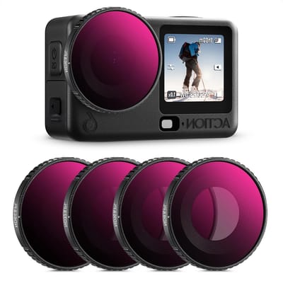 ND&PL Filter Set voor DJI Osmo Action 6 - 4 Lichtverlagende Filters van Optisch Glas met Meelaag Coating voor Betere Belichting en Creatieve Fotografie