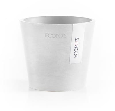 Ecopots Amsterdam 10,5 - Pure White - Ø10,5 x H9,2 cm - Ronde witte bloempot