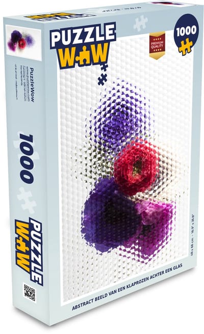 Puzzel Klaproos - Bloemen - Glas - Legpuzzel - Puzzel 1000 stukjes volwassenen
