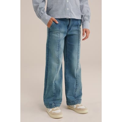 We Fashion 5-pocket High Rise Blue Maat: 170 | Spijkerbroeken Outlet | Unisex | Blauw