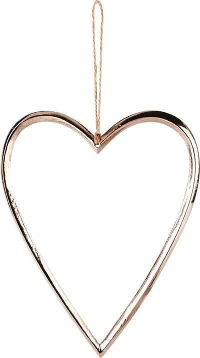 Dekoratief | Hanger hart, rose gold, aluminium, 13x1x17cm | A248471
