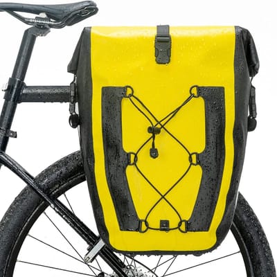 KZQ 32 Liter Waterdichte Fietsentas Voor Achterdrager Met Elastische Koorden - Geschikt Voor Mountainbike Racefiets Woon Werkverkeer En Fietstochten - Zwart Geel