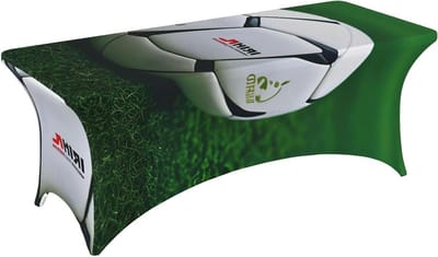 Tafelkleed Voetbal - Decoratieve Tafeldekking - Feestelijke Decoratie - Wasbaar Polyester - 183 x 76 cm - Zwart