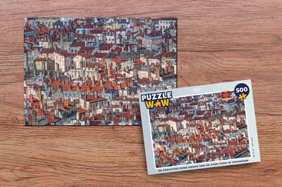 Puzzel De prachtige rode daken van de stad Lyon in Frankrijk - Legpuzzel - Puzzel 500 stukjes