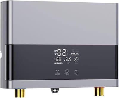 Doorstroomverwarmer Boiler - Elektrische Boiler - Snel Warm Water - LCD Temperatuurdisplay - 260x132x63mm - Grijs