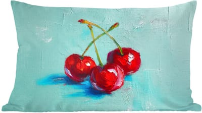 Sierkussens - Kussentjes Woonkamer - 60x40 cm - Kersen - Rood - Drie - Geverfd