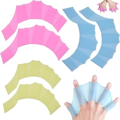 3 paar - Zwemhandschoenen - Zwemvinnen - Zwemtrainingspaddleboards - Siliconen wanten - Zachte siliconen zwemkleding - Geschikt voor snorkelen, duiken, zwemmen in het zwembad, waterweerstandstraining en wateraerobics.
