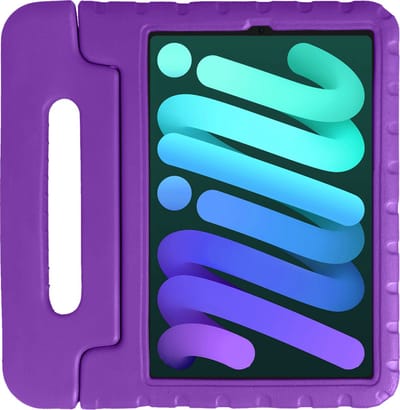 Hoes - Geschikt voor Apple iPad Mini 6 (2021) - 8.3 inch - 6e Generatie - Kinderhoes Shockproof Bumper - Kidsproof Case - Tablet Hoesje - Kinder Hoesje Cover - Paars