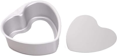 Hartvormige Cakevorm - Bakvorm Taart - Verjaardag Vieren - Naadloze Structuur - 10 Inch - Zilver