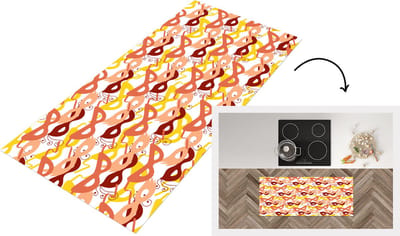 Keukenloper - Loper keuken - Masker - Patronen - Carnaval - 120x50 cm - Keukenloper vinyl