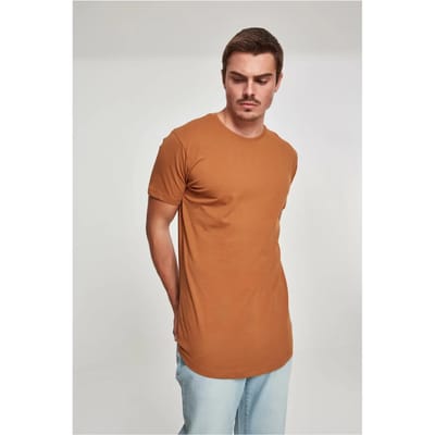 Urban Classics - Shaped Long Heren Tshirt - S - Bruin