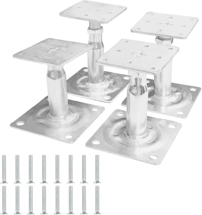 Verstelbare paaldragers voor hekken en pergola's - 100-140 mm - Set van 4