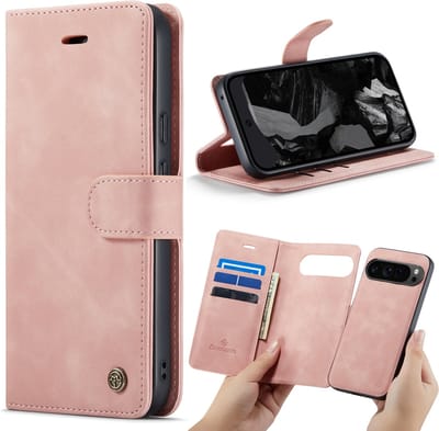 Casemania Hoesje Geschikt voor Google Pixel 9 Pro - Pale Pink - 2 in 1 Magnetic Book Case